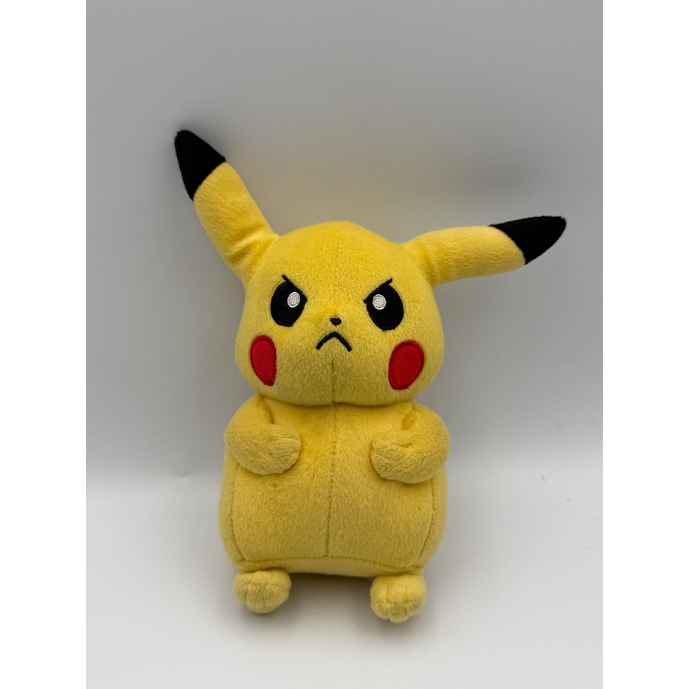 Tomy Pokemon Angry Pikachu Plush Stuffed Animal Yellow Grumpy Expression T19310